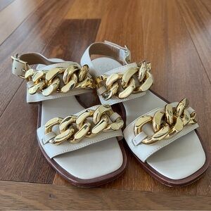 Tory Burch Gold Chain Embellished Sandals